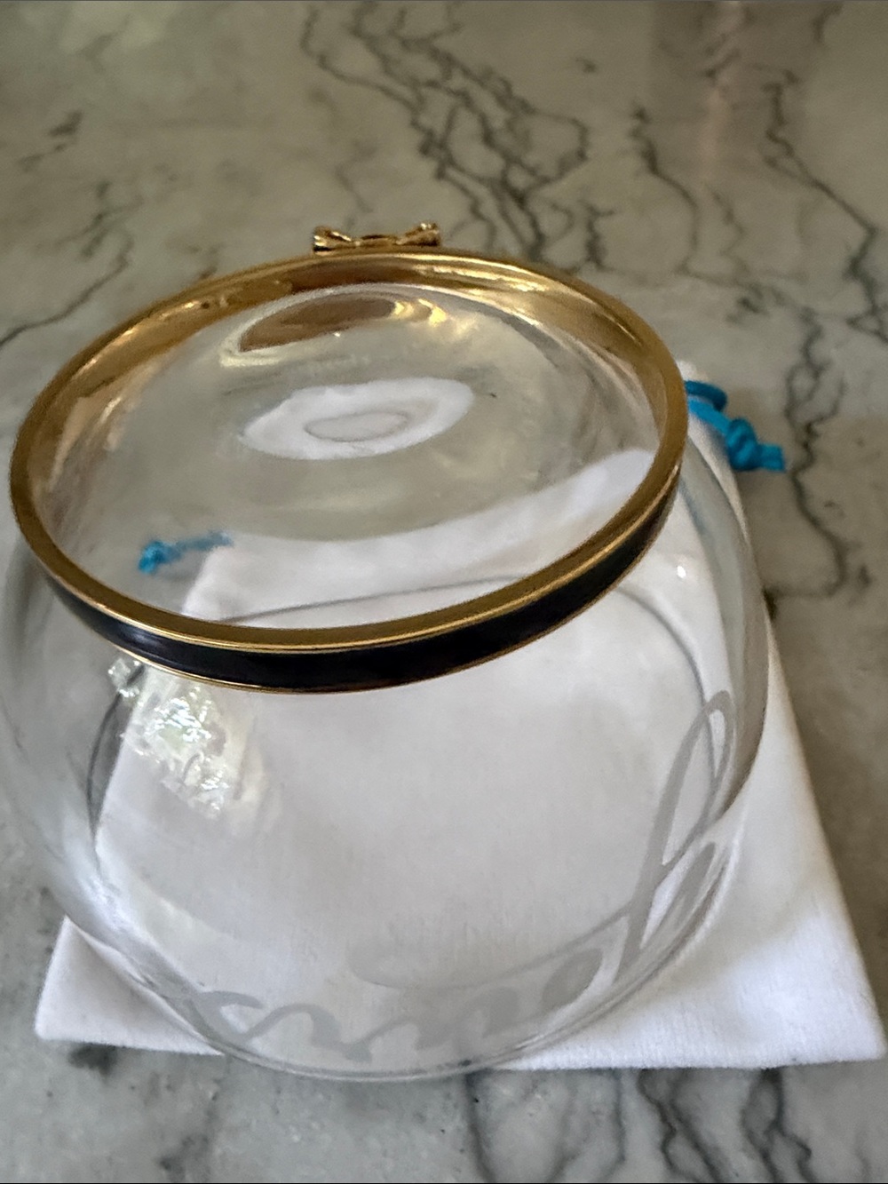 Kate Spade Gold Tone Black Enamel Bow Bangle Bracelet - Picture 3 of 8